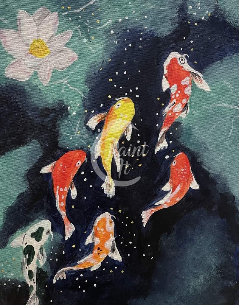 Colorful koi carps