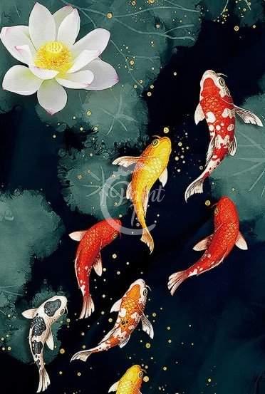 Colorful koi carps